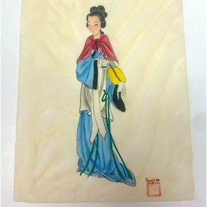 VTG Artist Signed Japanese Lady